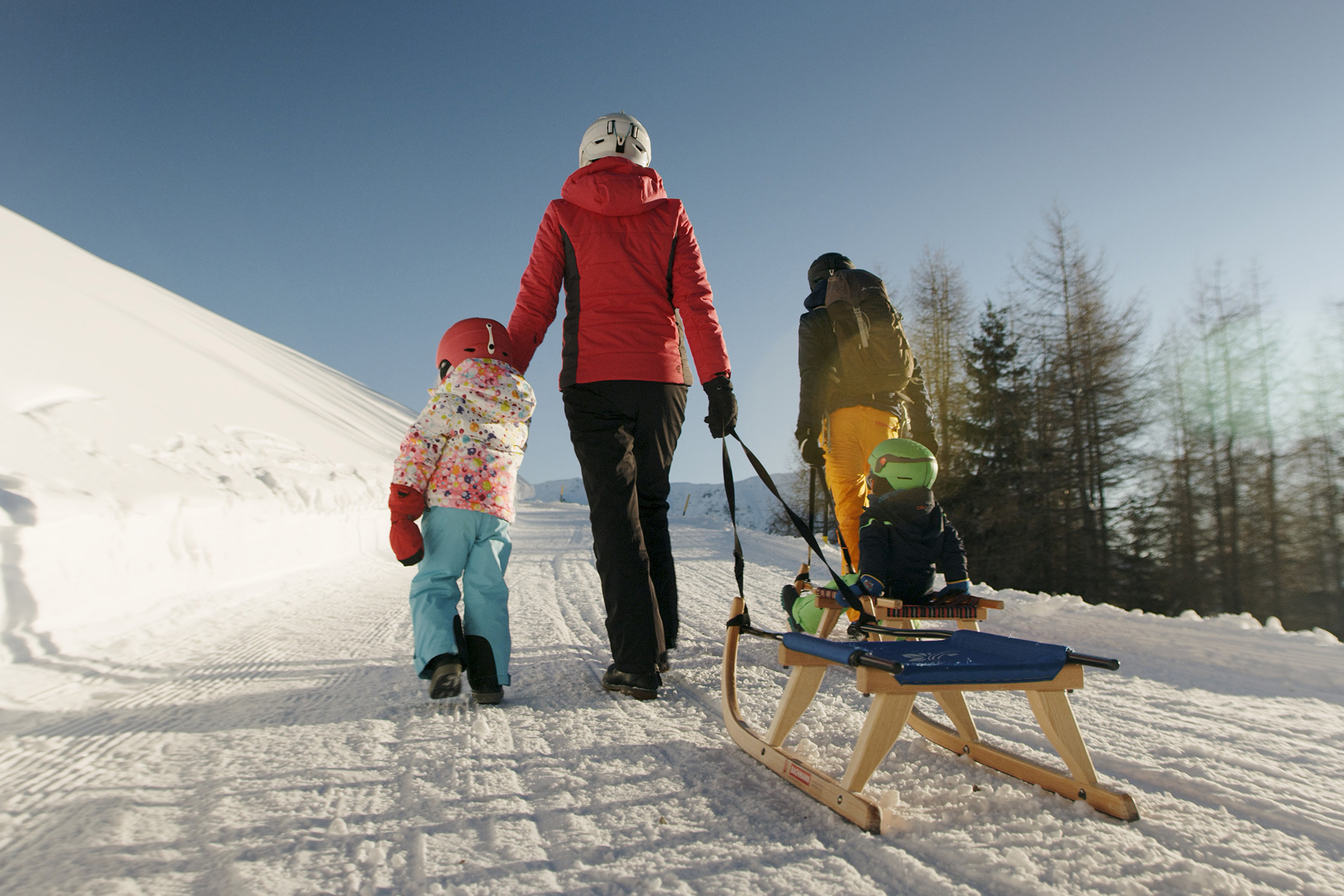 Sledding - winter vacation